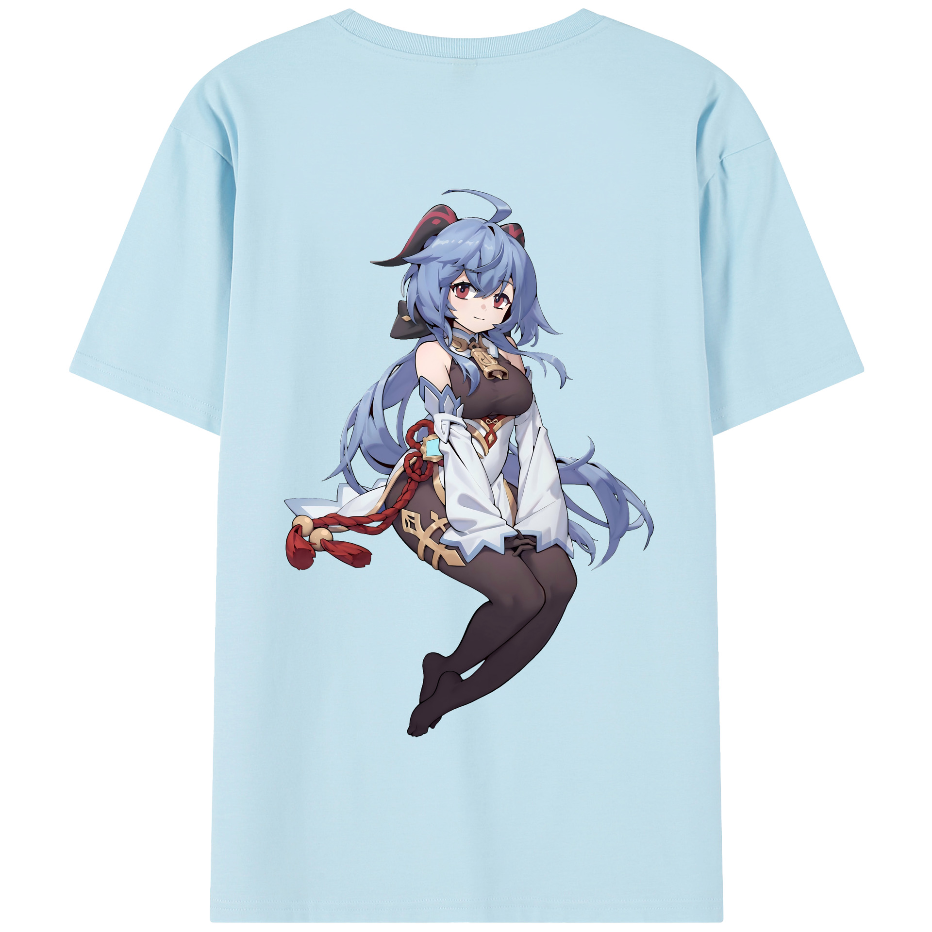 げんし神 甘雨 かんう genshin Ganyu 綿100％半袖Tシャツ（背面プリント）